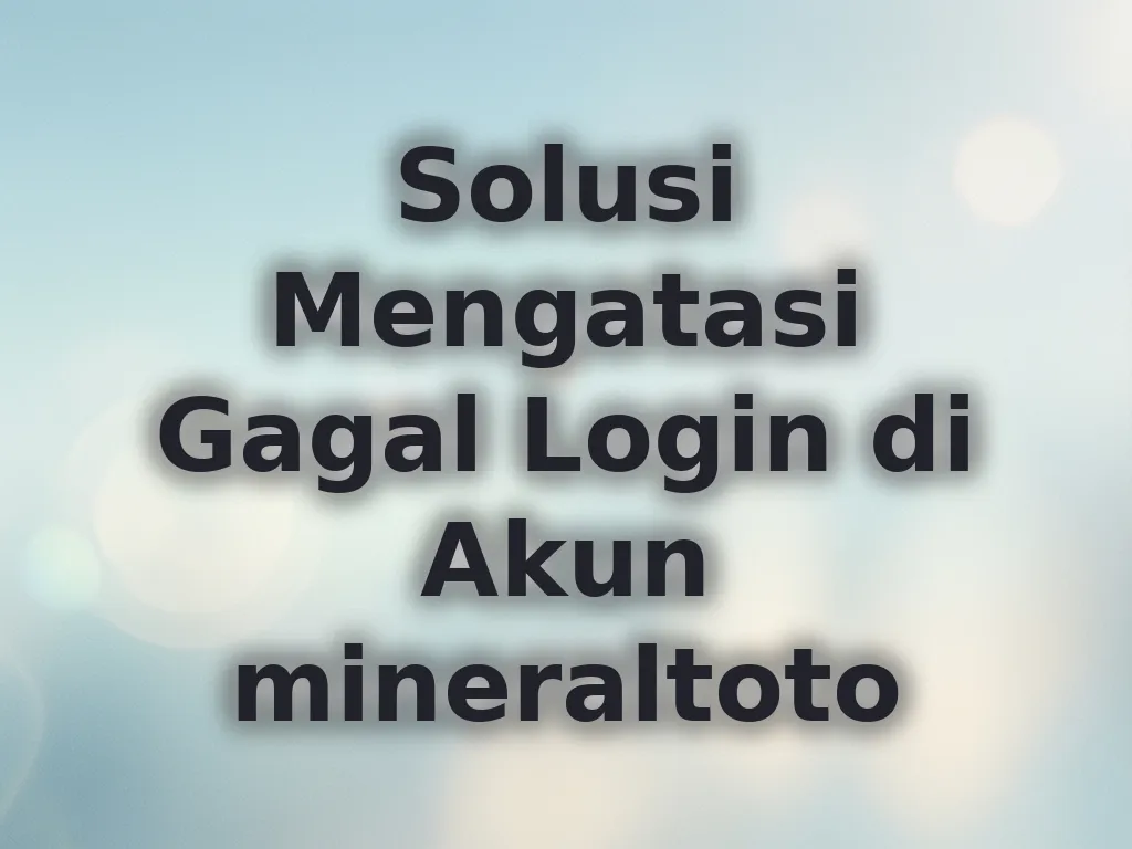 Solusi Mengatasi Gagal Login di Akun mineraltoto