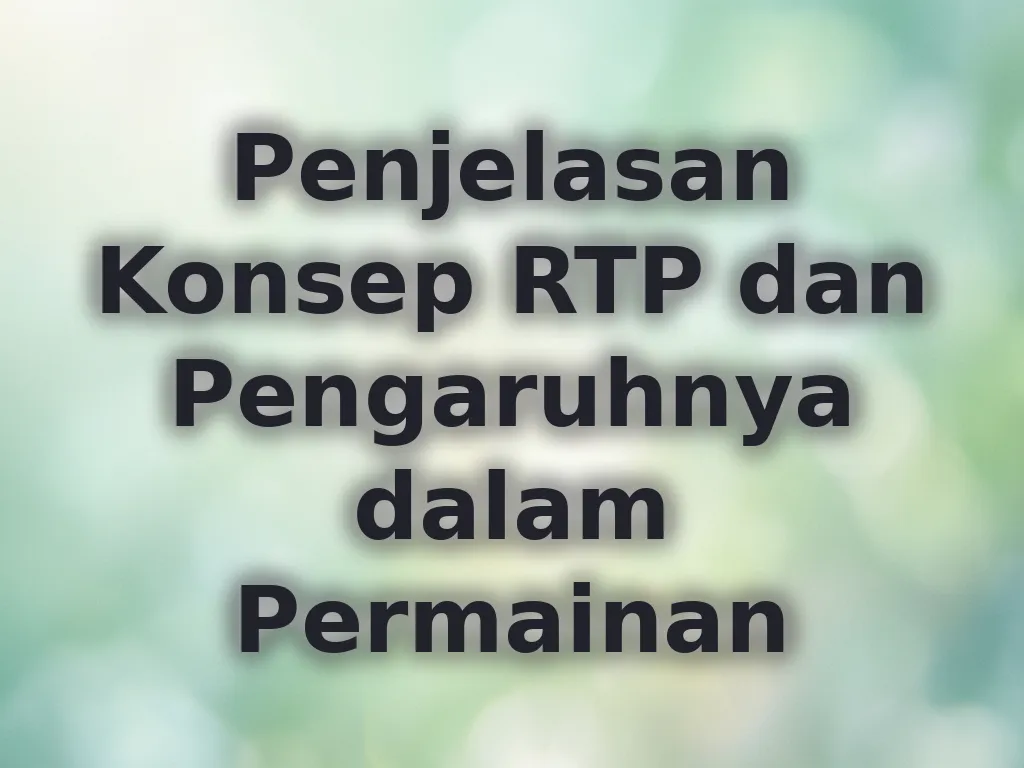 Penjelasan Konsep RTP dan Pengaruhnya dalam Permainan